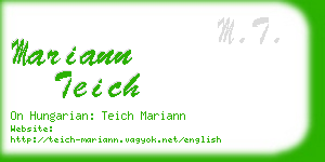 mariann teich business card